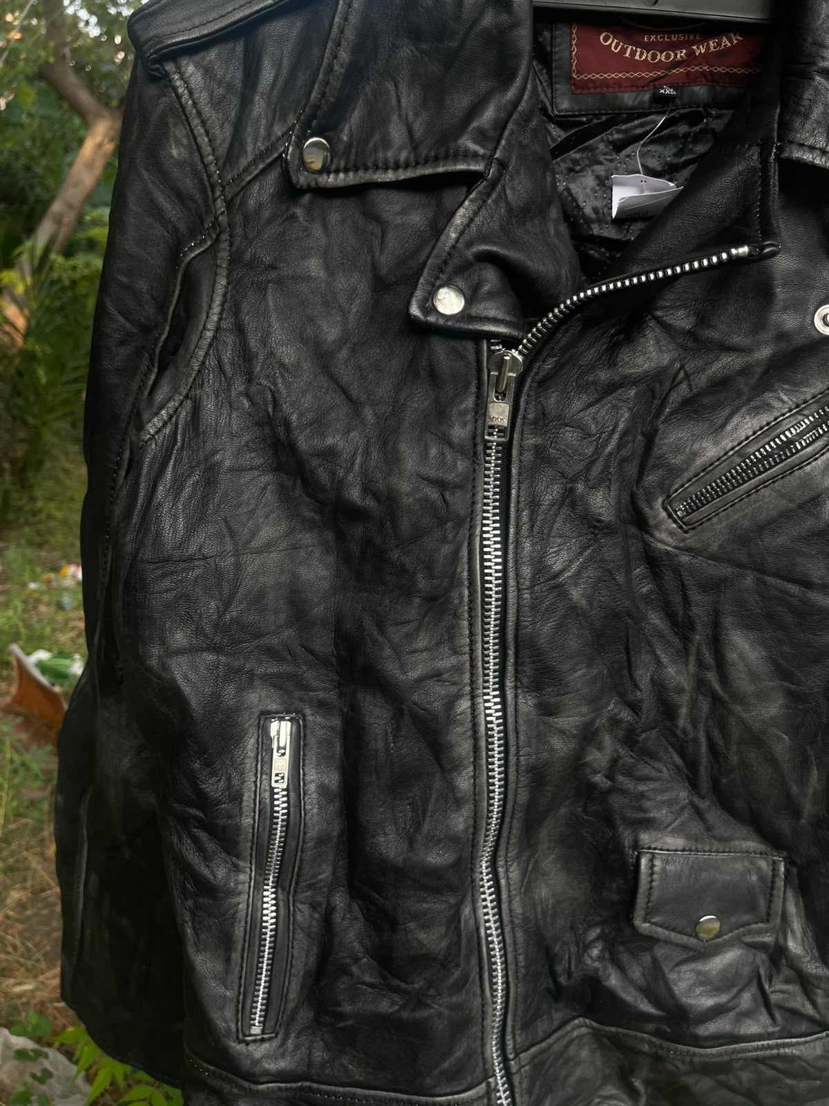 True d90s vintage network skins genuine washed leather jacket(so so rare)