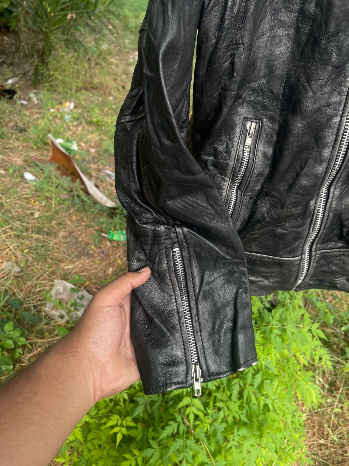 True d90s vintage network skins genuine washed leather jacket(so so rare)