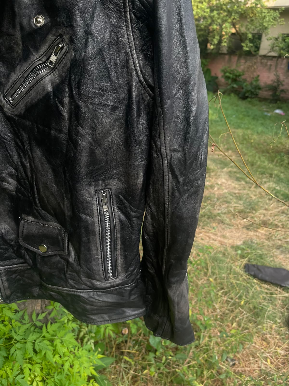 True d90s vintage network skins genuine washed leather jacket(so so rare)