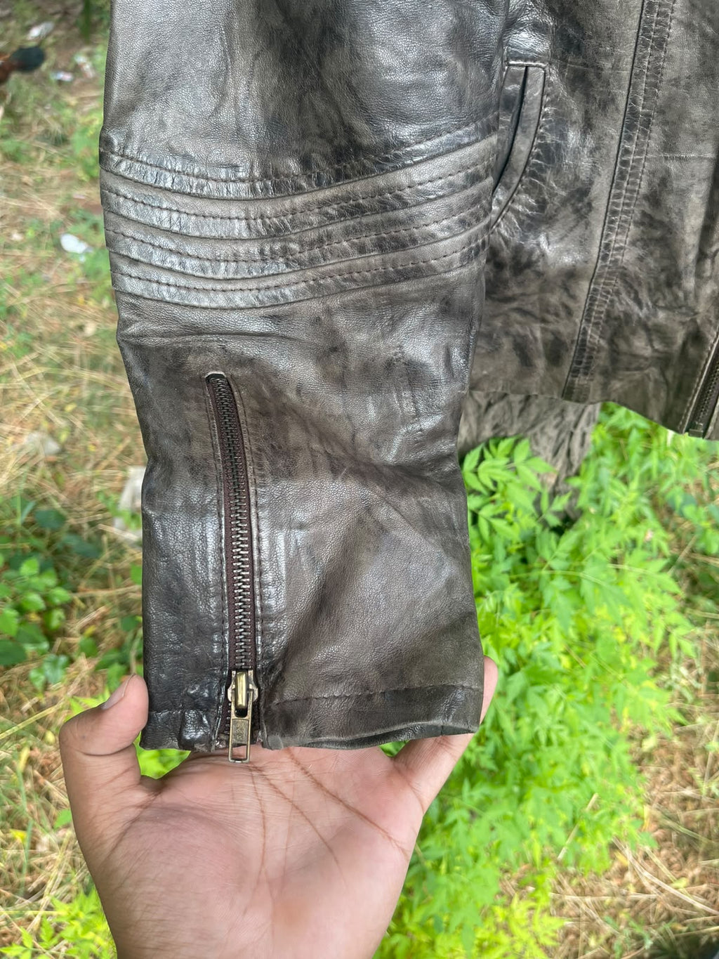 Vintage 90s washed genuine leather very rare colourway jacket