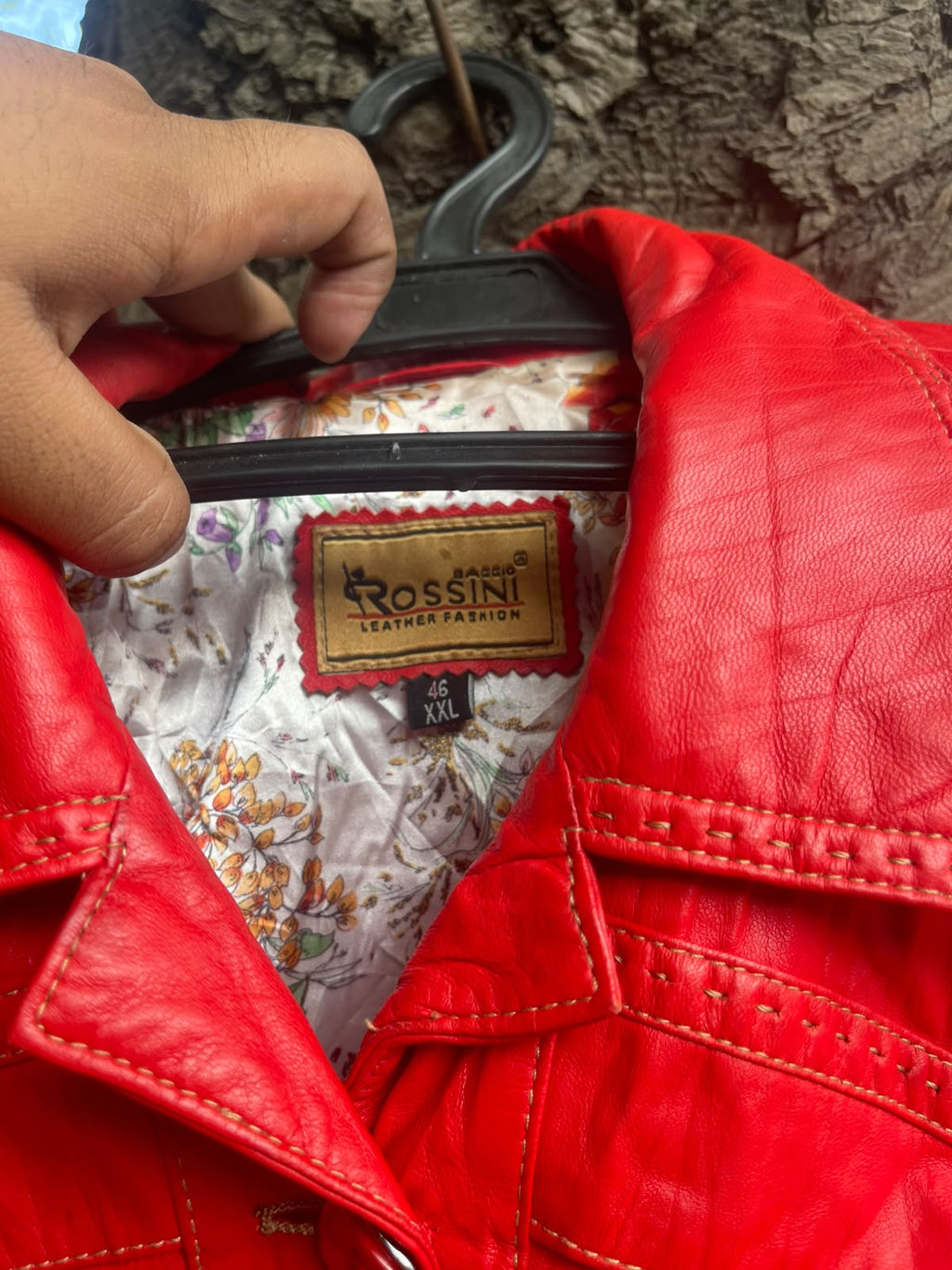Vintage thin genuine leather cherry red rare fitted jacket