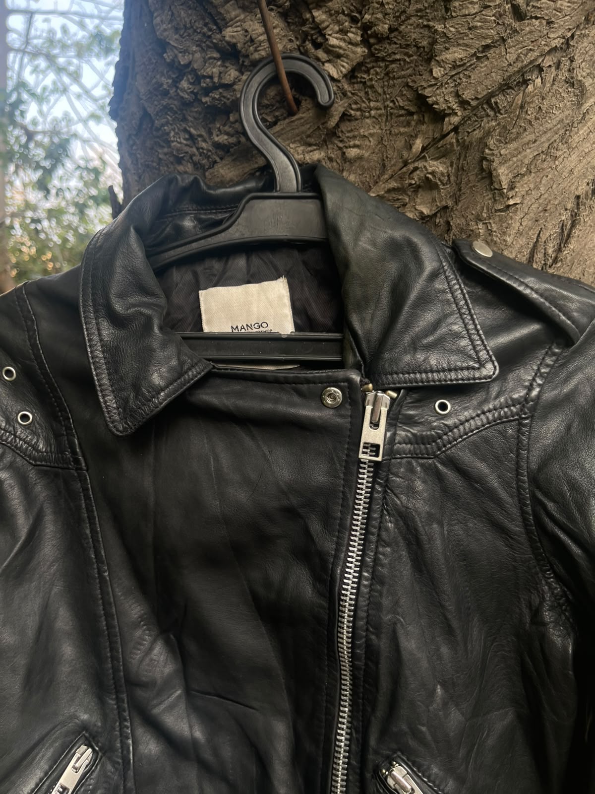 Mango vintage genuine leather jacket