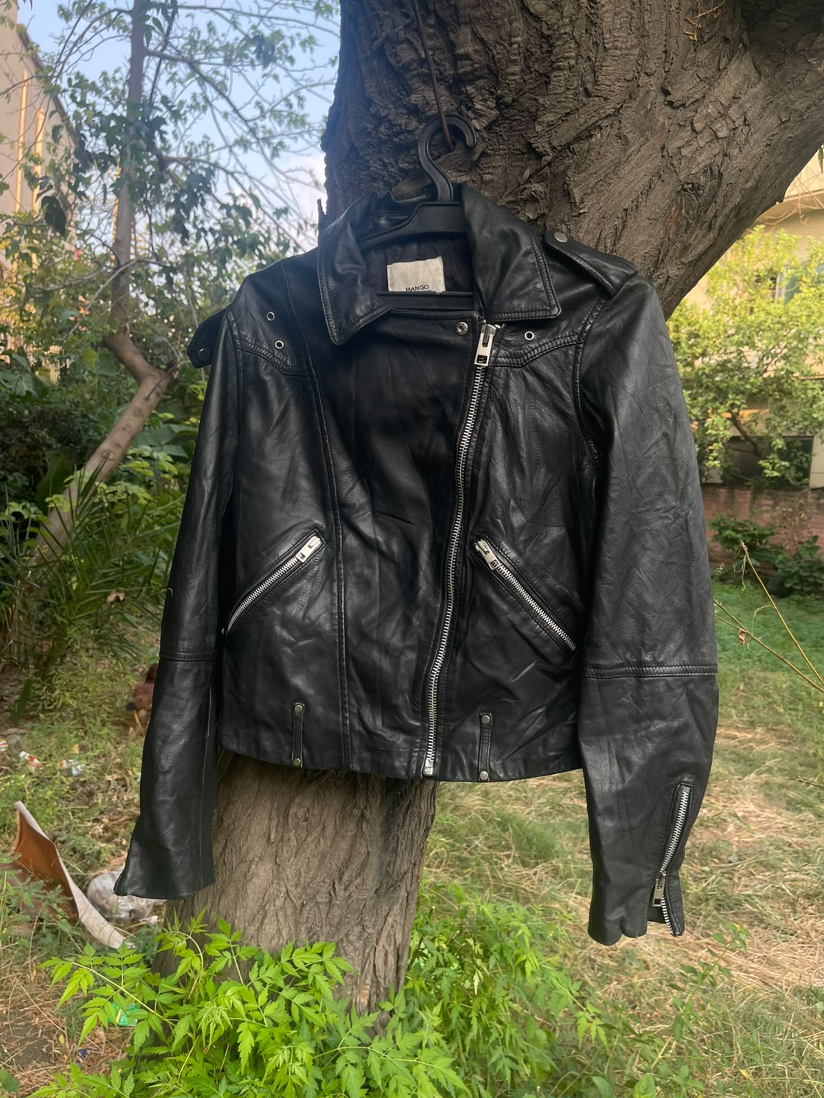 Mango vintage genuine leather jacket