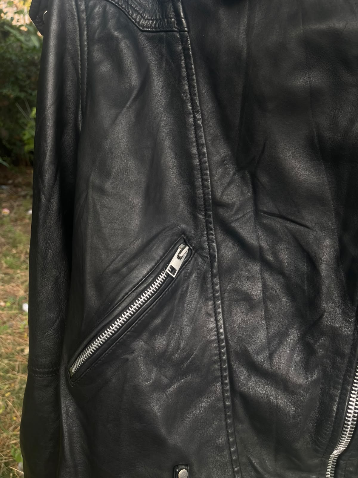 Mango vintage genuine leather jacket