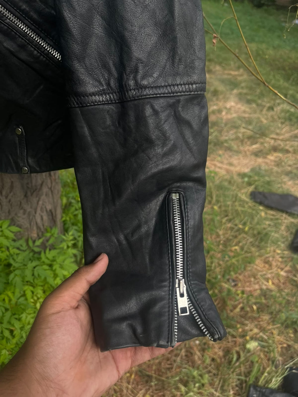 Mango vintage genuine leather jacket