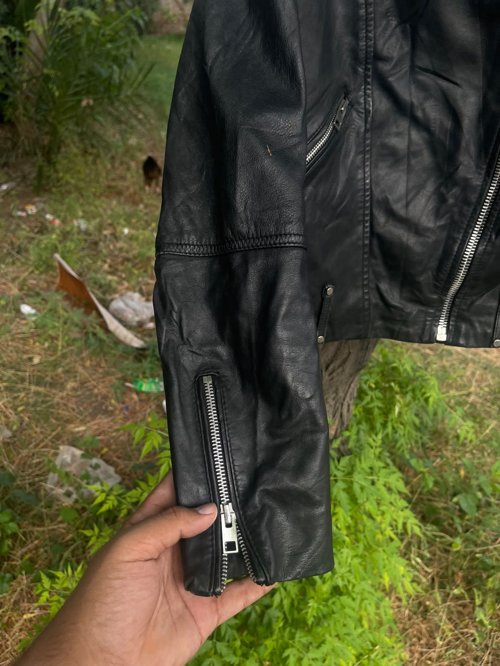 Mango vintage genuine leather jacket