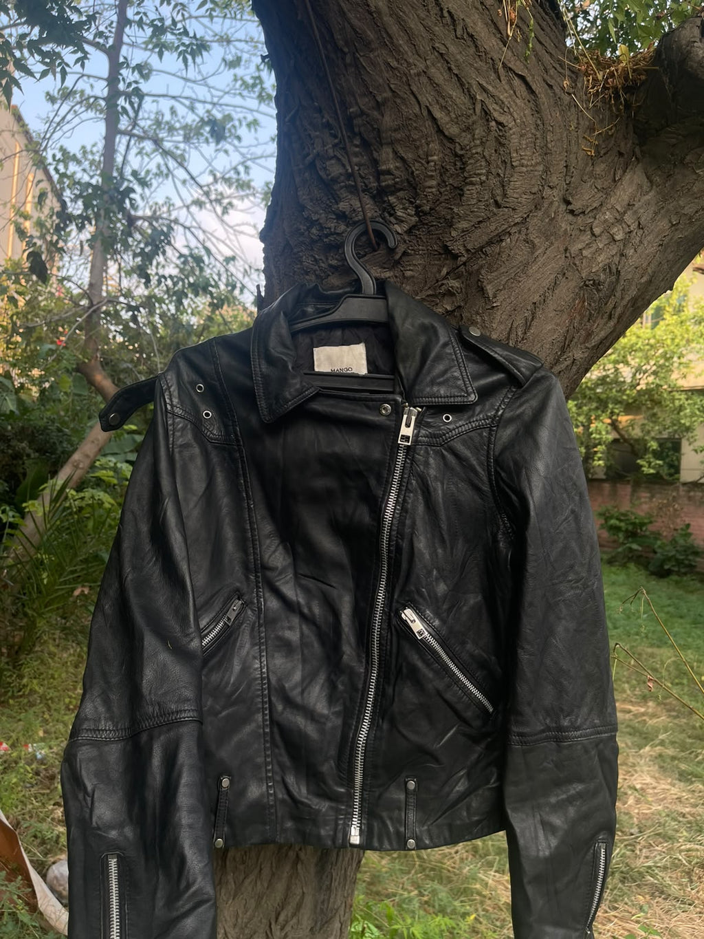 Mango vintage genuine leather jacket
