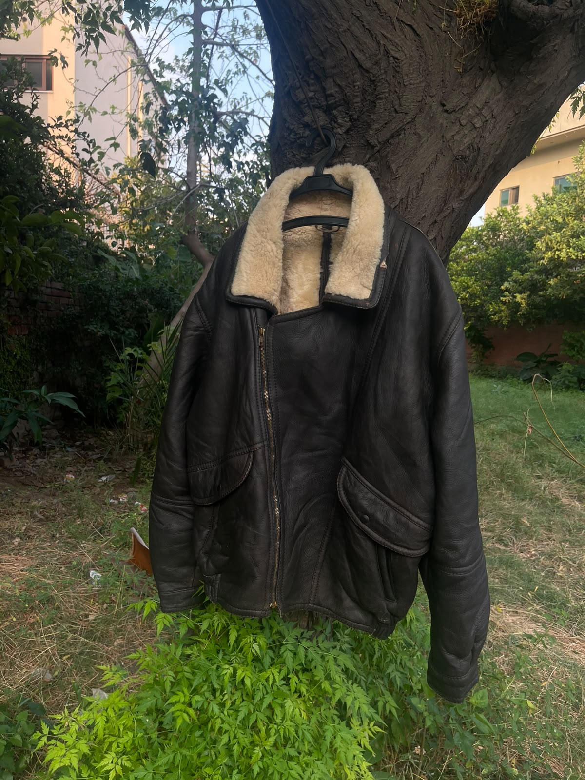 Extremely high quality Full grain leather sherpa jacket
