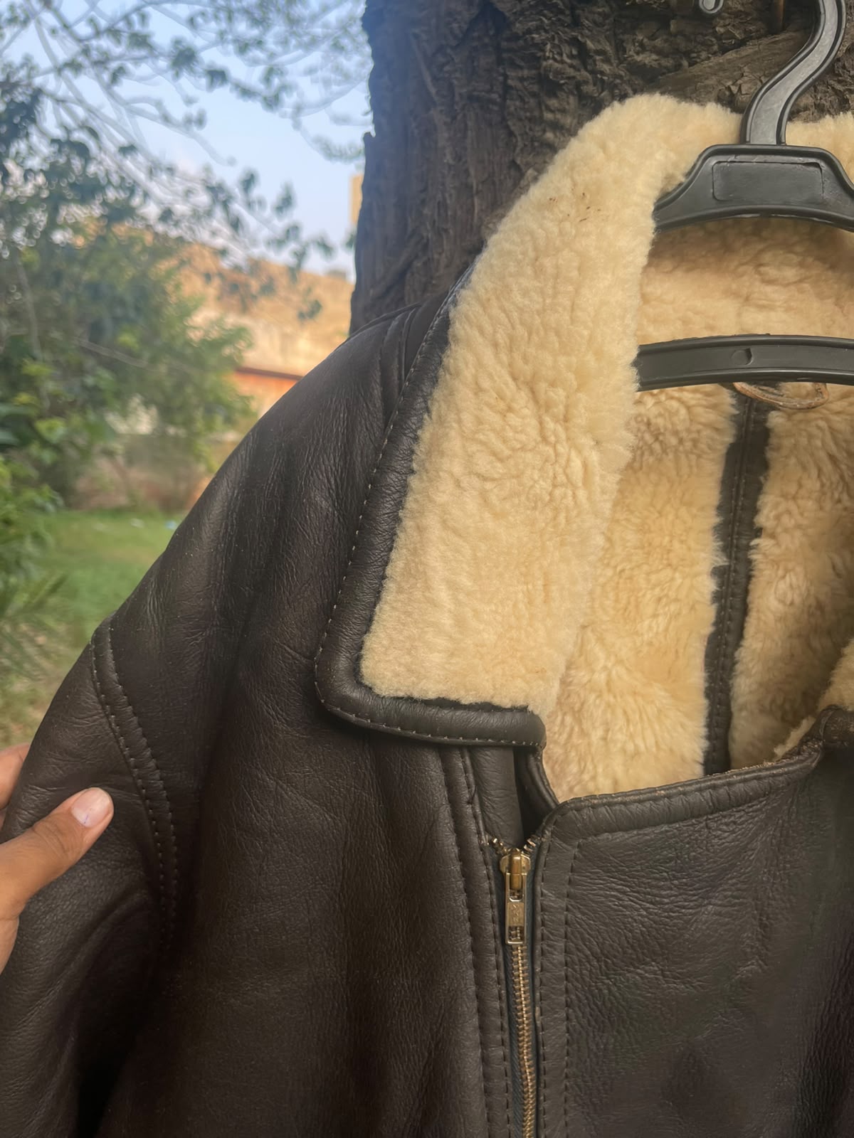 Extremely high quality Full grain leather sherpa jacket