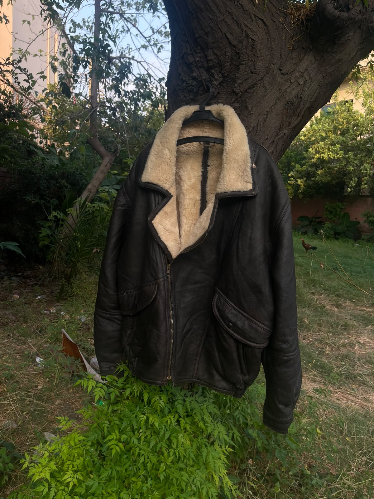 Extremely high quality Full grain leather sherpa jacket
