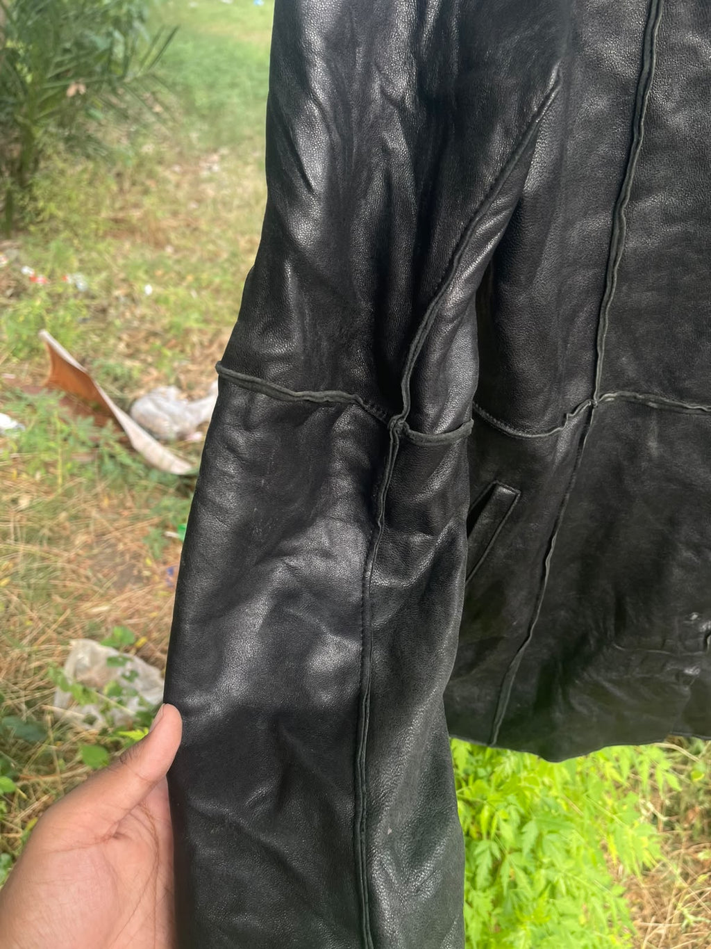 Vintage industry genuine leather coat/jacket