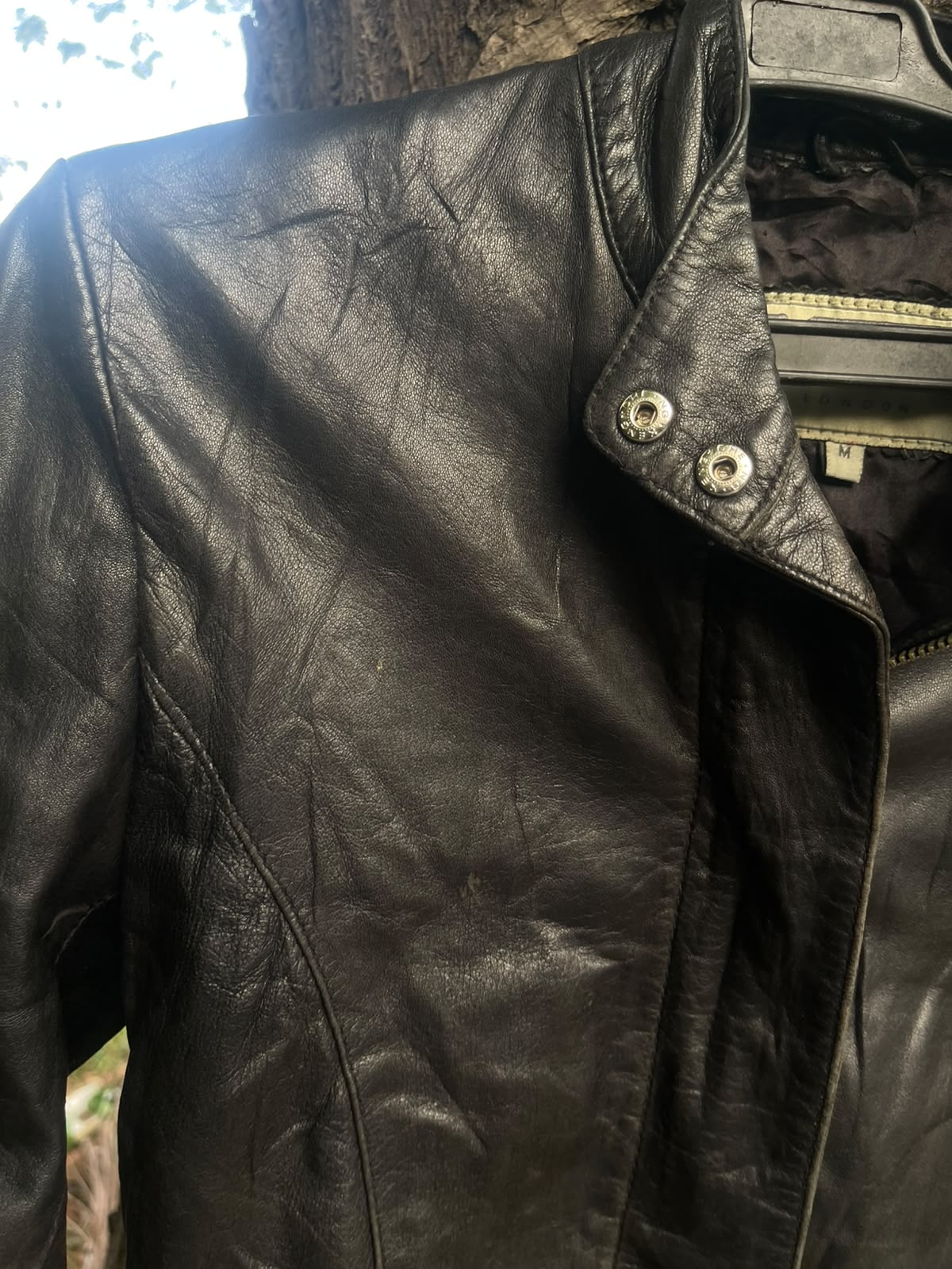 Vintage ashy genuine leather(soft) jacket (fitted)