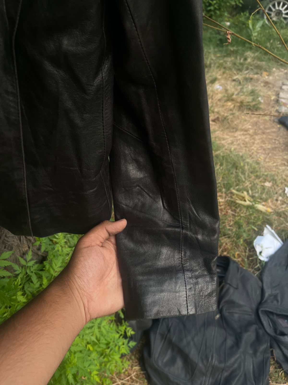 Vintage ashy genuine leather(soft) jacket (fitted)