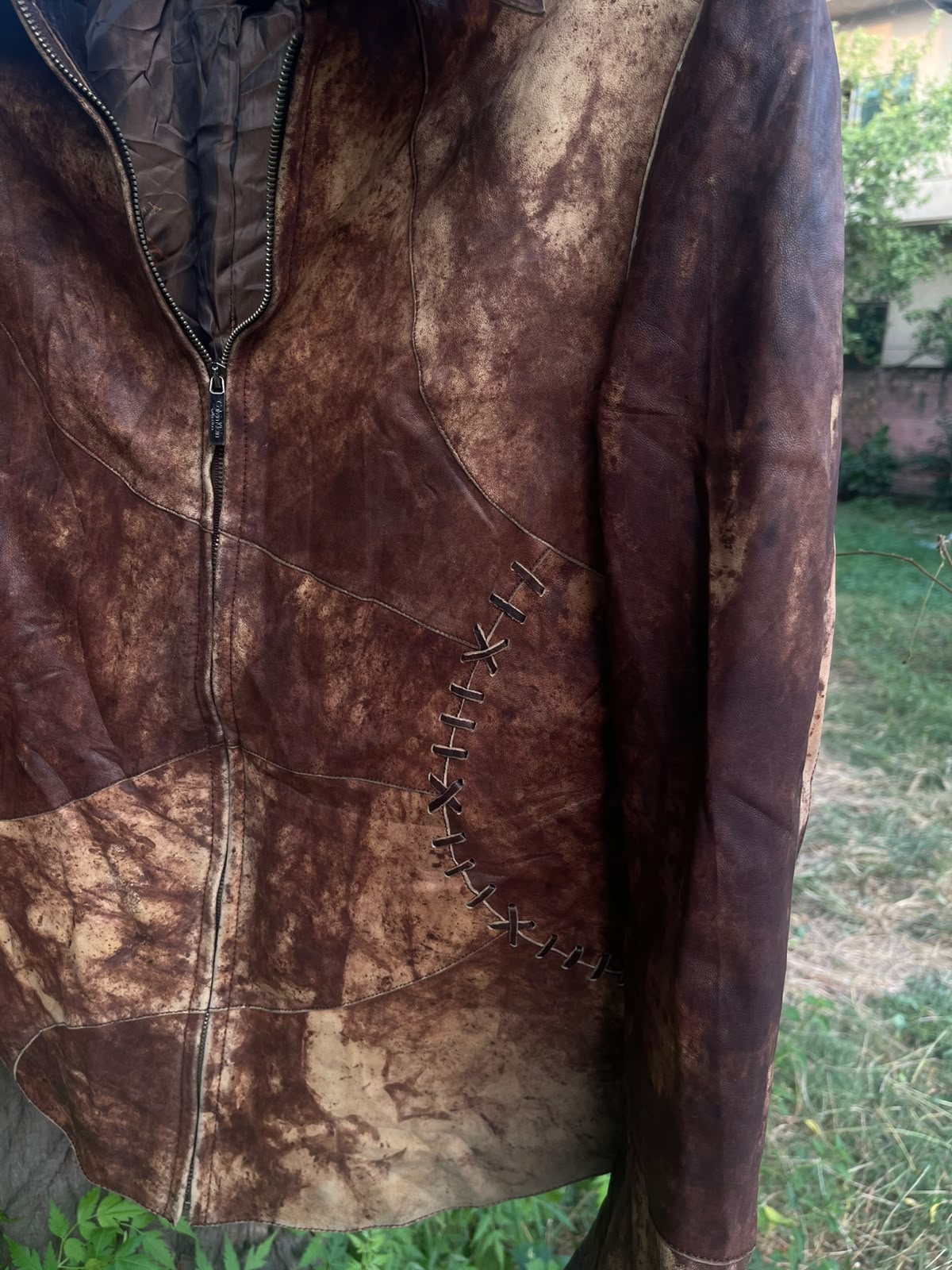 extremely extremely rare 1980's washed genuine leather jacket