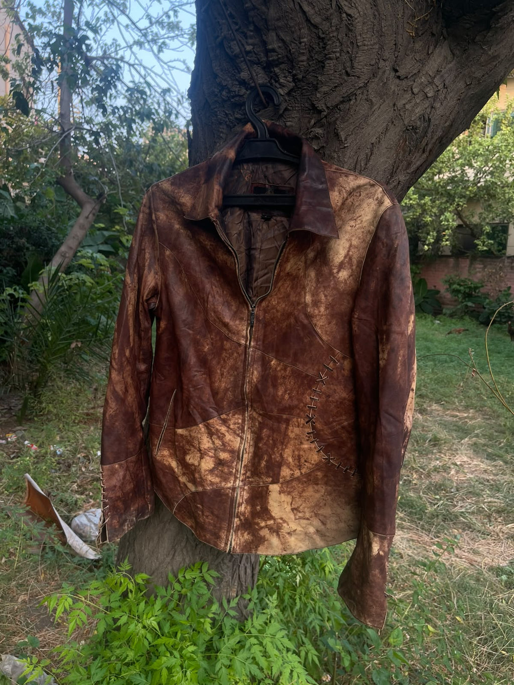 extremely extremely rare 1980's washed genuine leather jacket