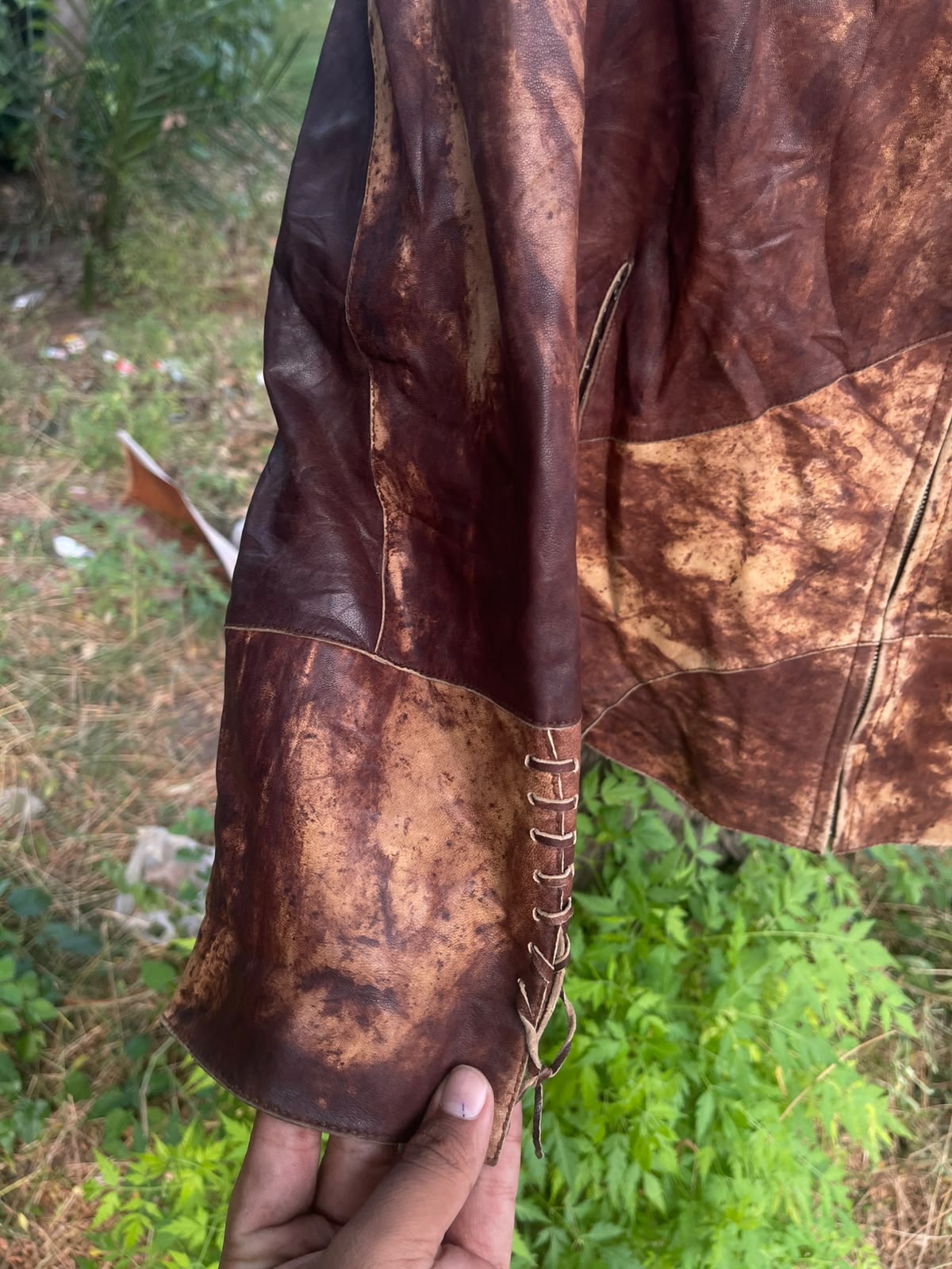 extremely extremely rare 1980's washed genuine leather jacket