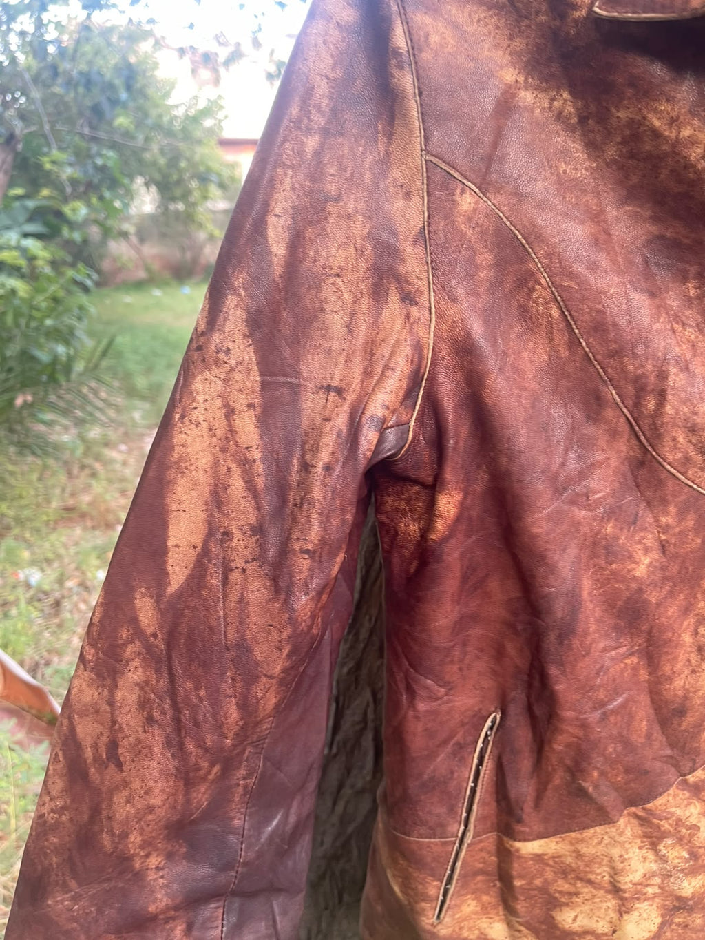 extremely extremely rare 1980's washed genuine leather jacket