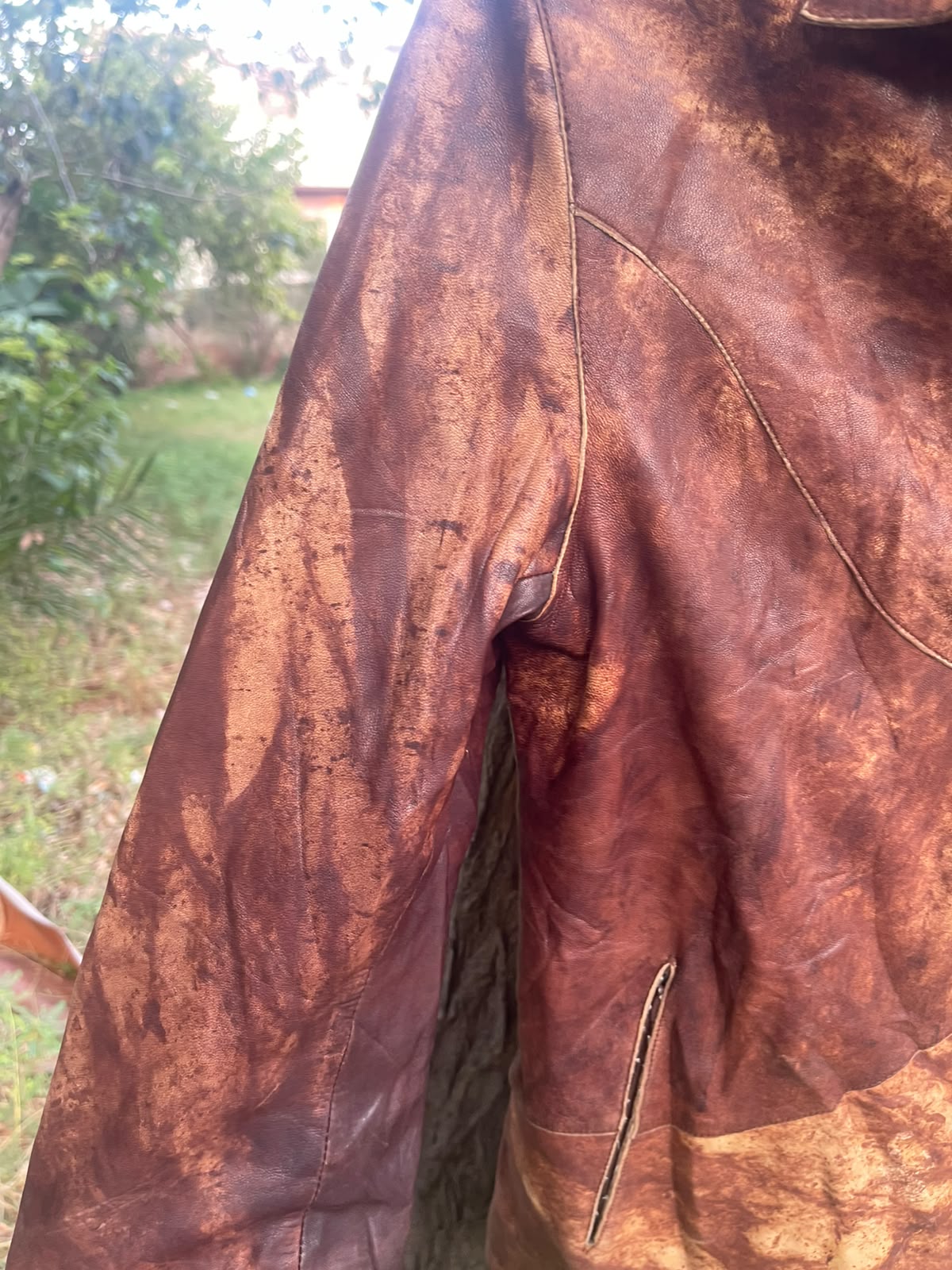 extremely extremely rare 1980's washed genuine leather jacket