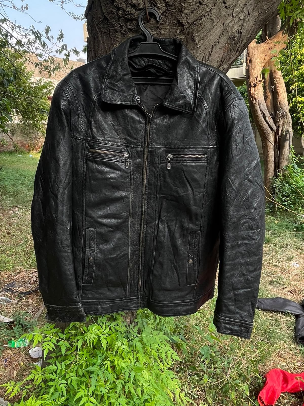 Full grain heavy genuine leather vtg jacket