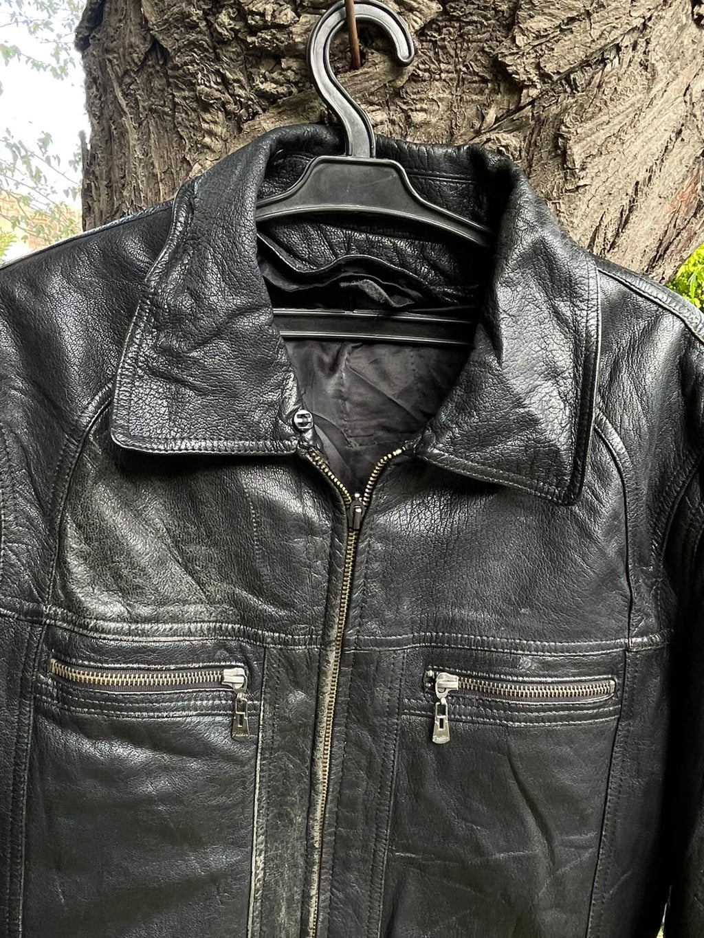 Full grain heavy genuine leather vtg jacket