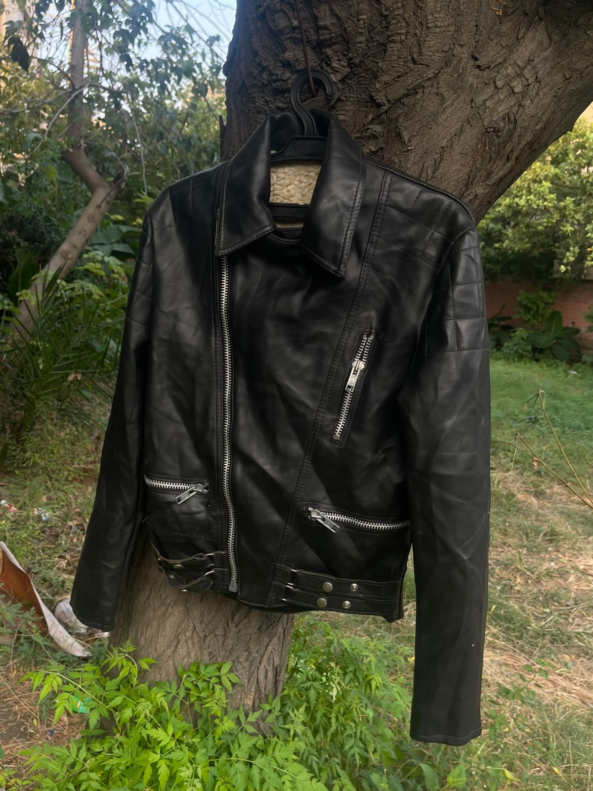 Heavy leather 90s racing jacket