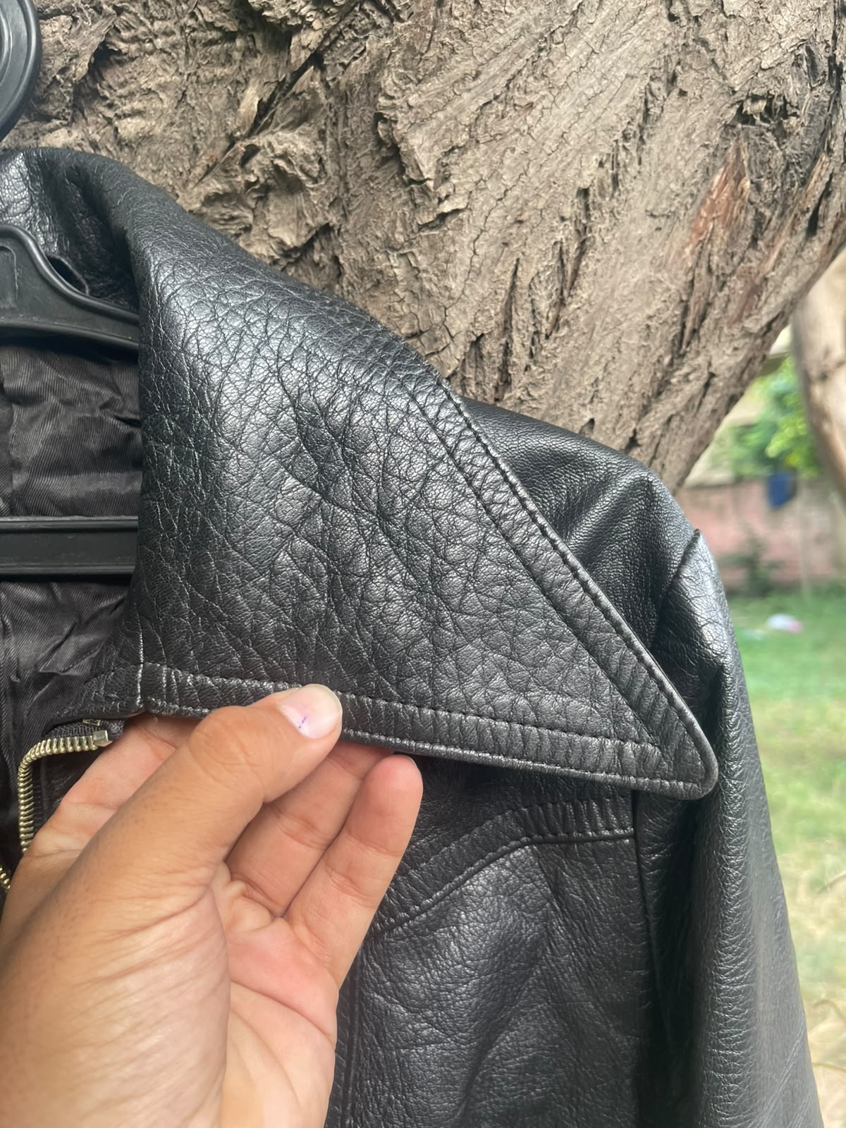 Heavy leather 90s racing jacket