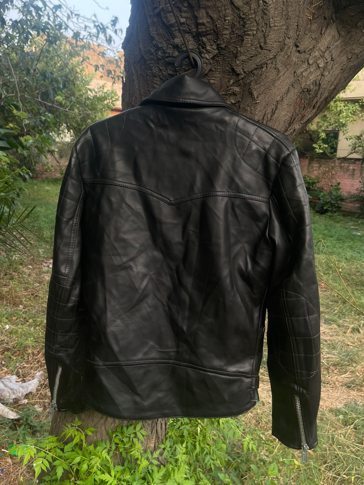 Heavy leather 90s racing jacket
