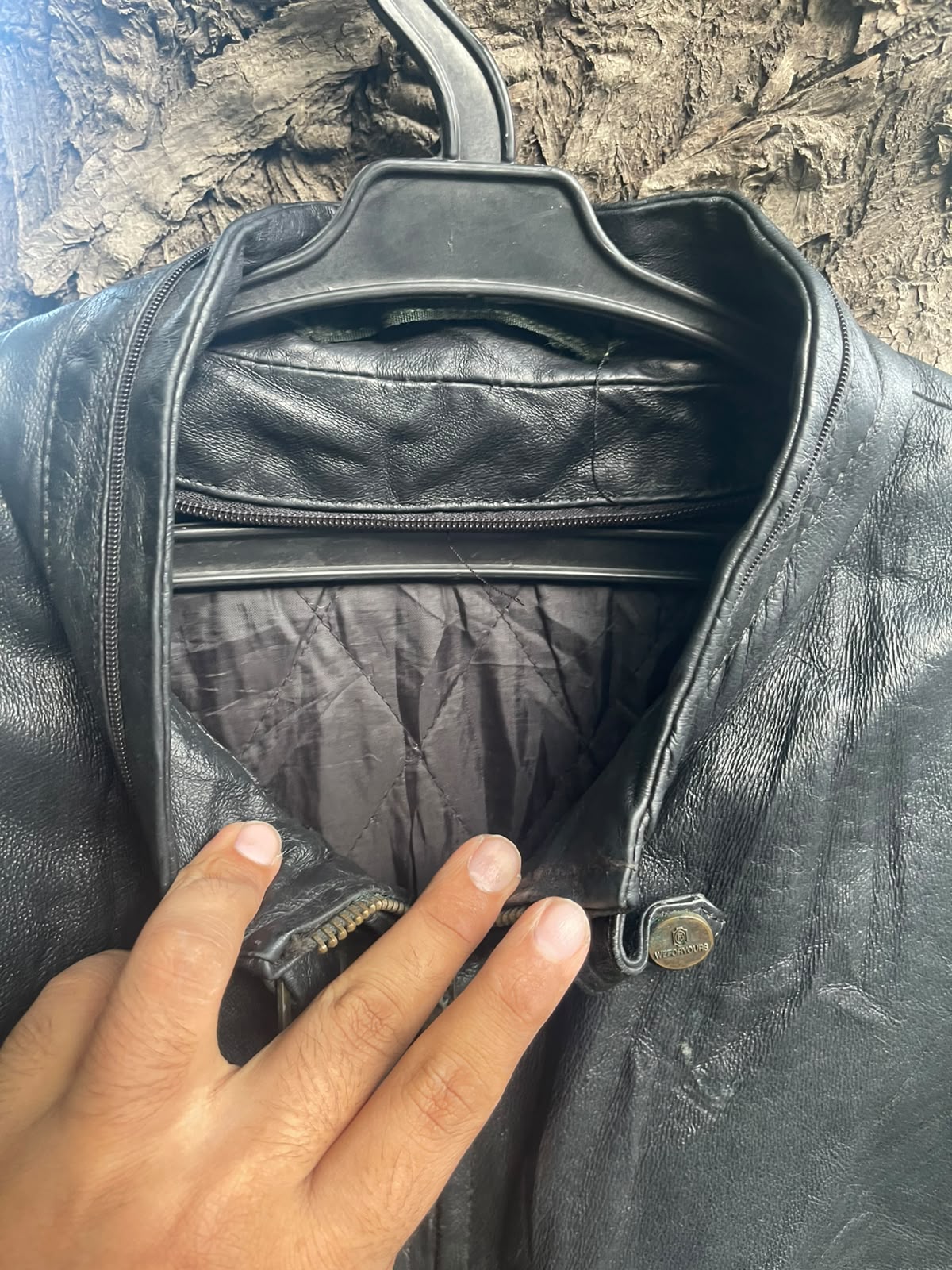 Vintage late 90s genuine leather strap jacket