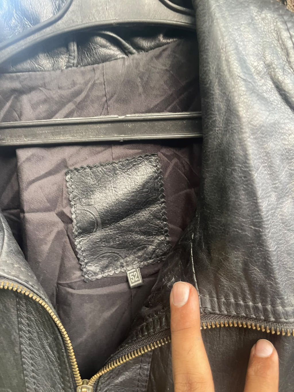 Heavyweight full grain genuine leather 90s jacket