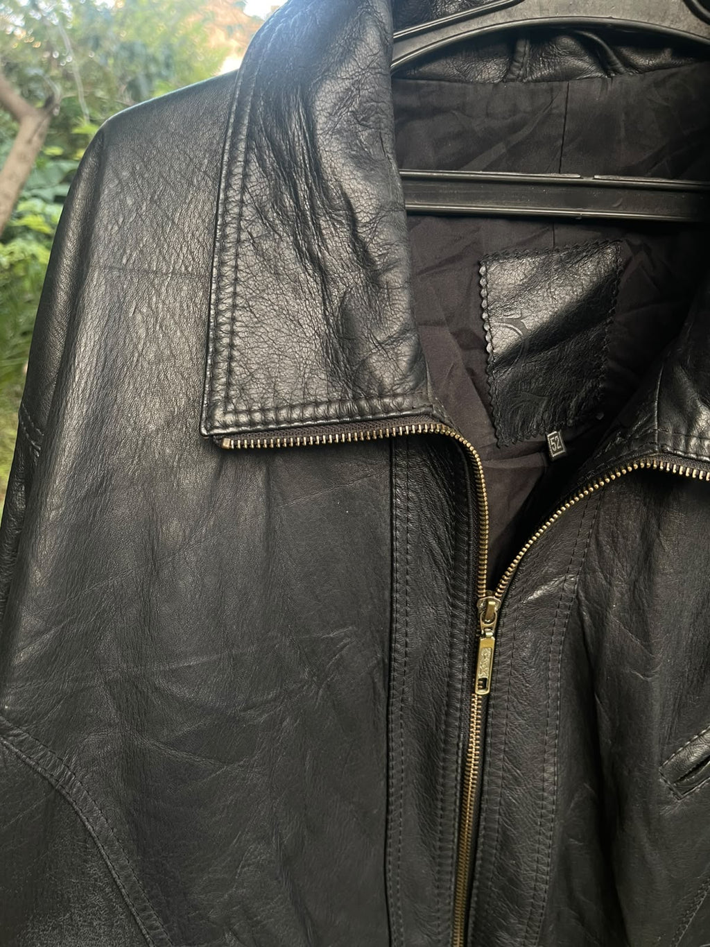 Heavyweight full grain genuine leather 90s jacket