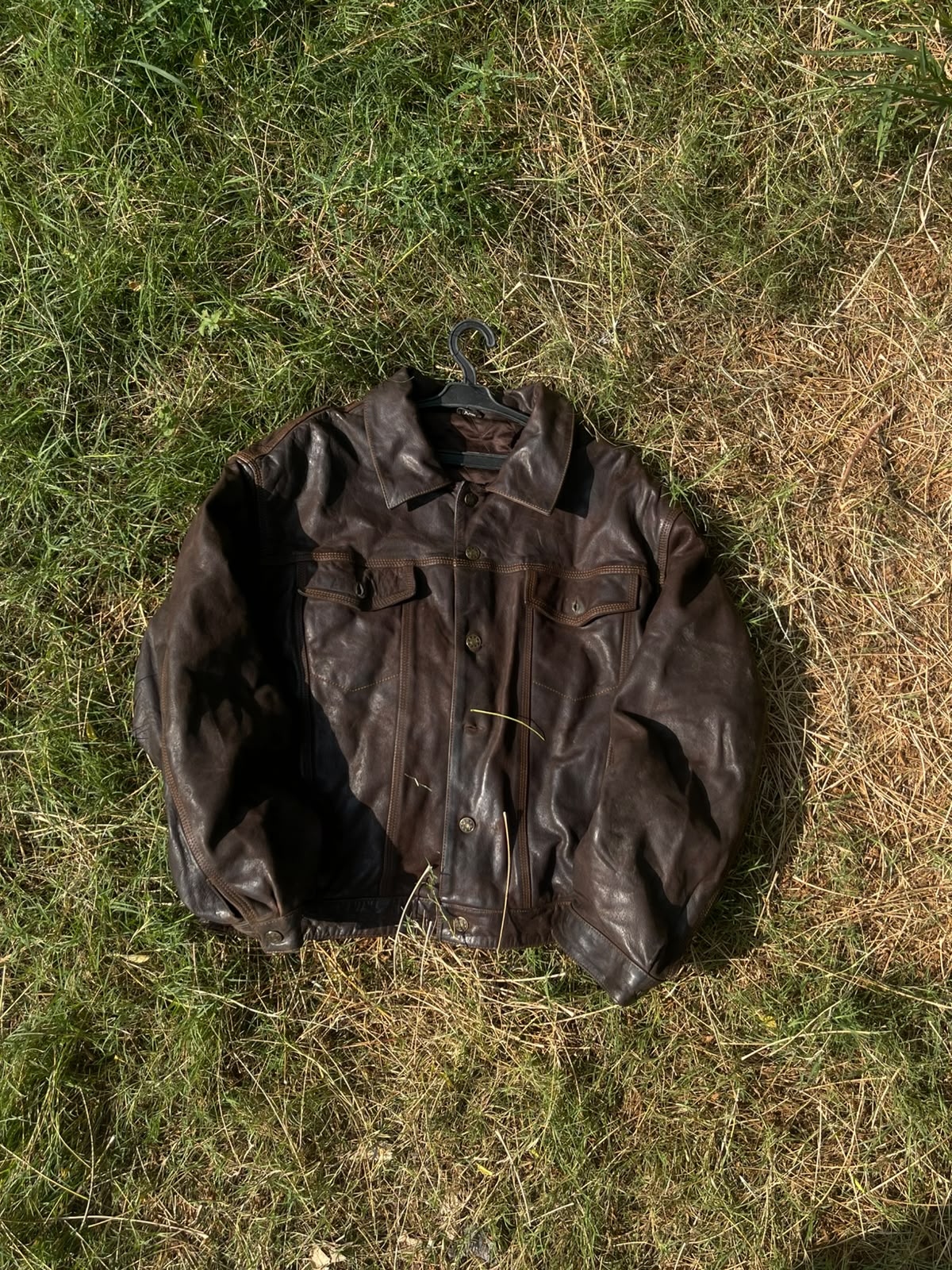 Vintage fullgrain heavyweight cowhide leather jacket