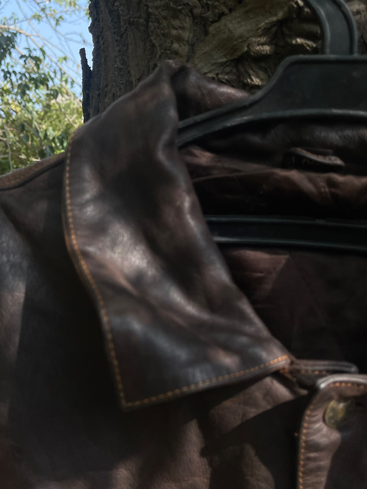 Vintage fullgrain heavyweight cowhide leather jacket