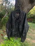 Vintage heavyweight genuine leather black jacket