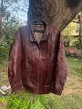 Extremely rare genuine grain leather BURGUNDY jacket