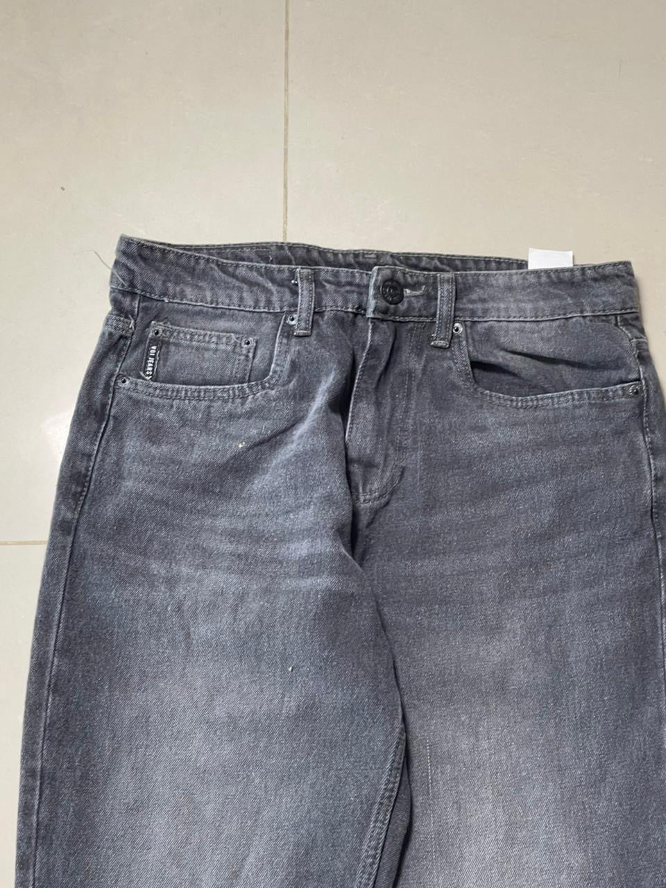 Vintage Washed Charcoal Straight Denim