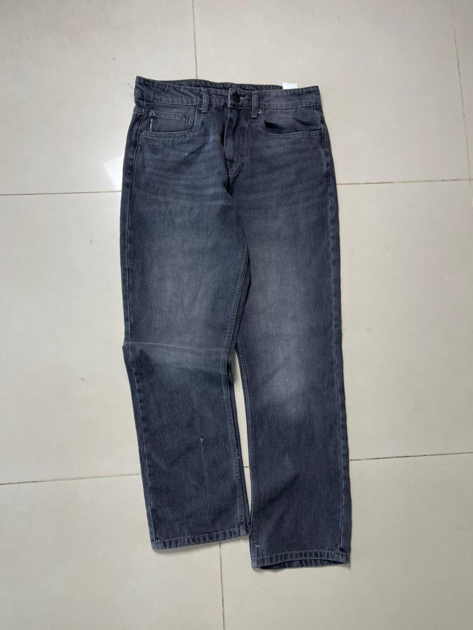 Vintage Washed Charcoal Straight Denim