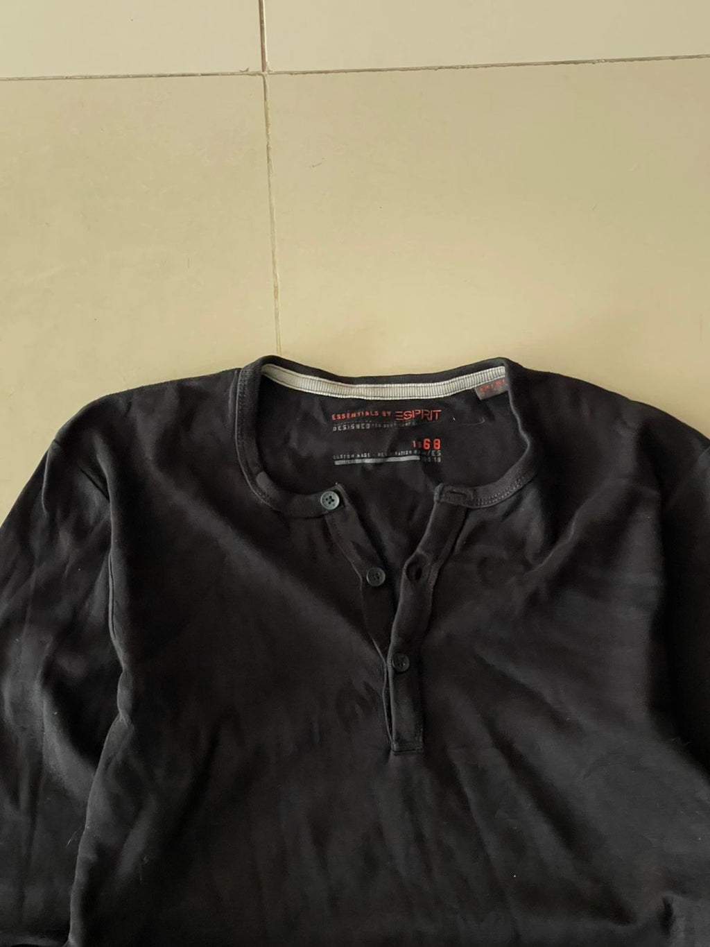 Black Knitted Fitted Henley