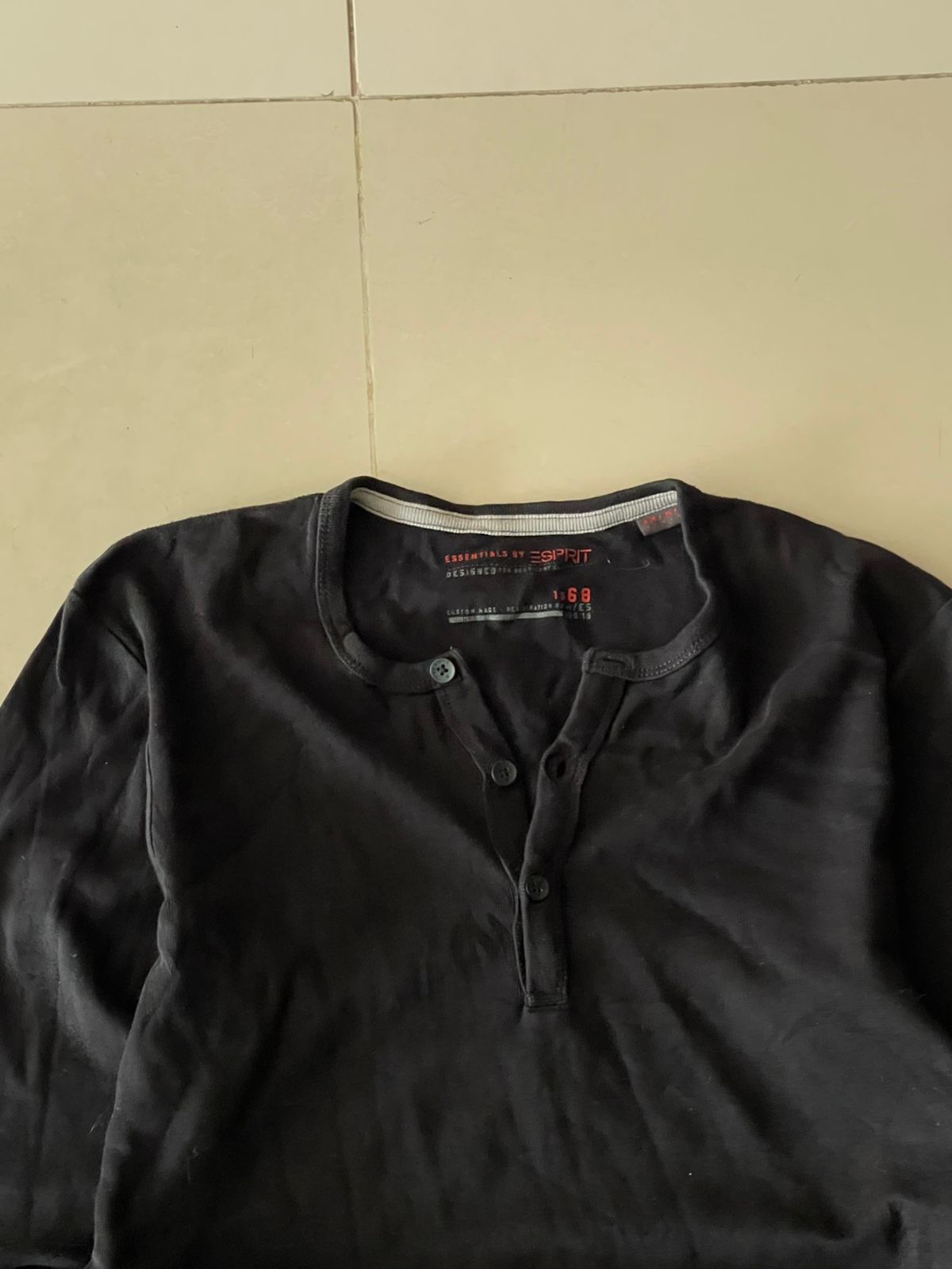 Black Knitted Fitted Henley