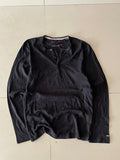 Black Knitted Fitted Henley