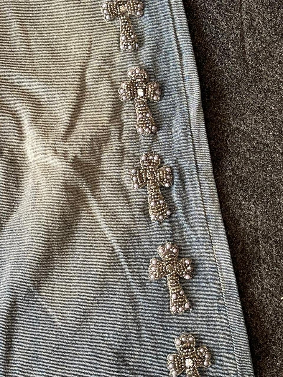 Super Baggy Y2K Tassel Cross Denim (So Rare)