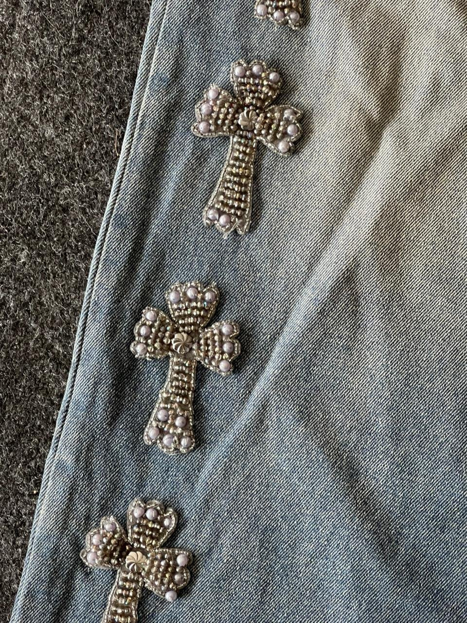 Super Baggy Y2K Tassel Cross Denim (So Rare)
