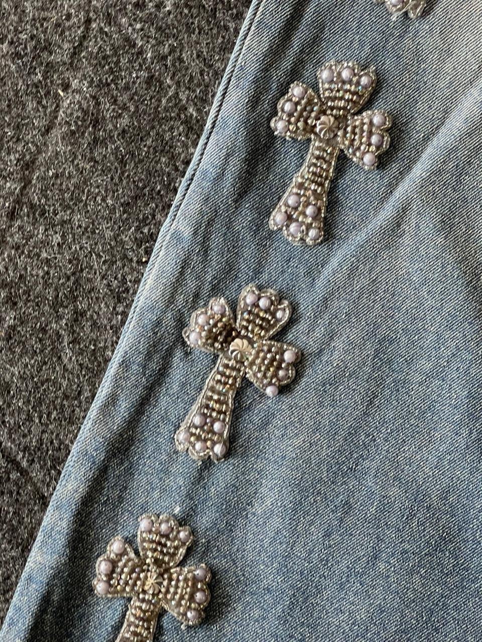 Super Baggy Y2K Tassel Cross Denim (So Rare)
