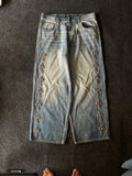 Super Baggy Y2K Tassel Cross Denim (So Rare)
