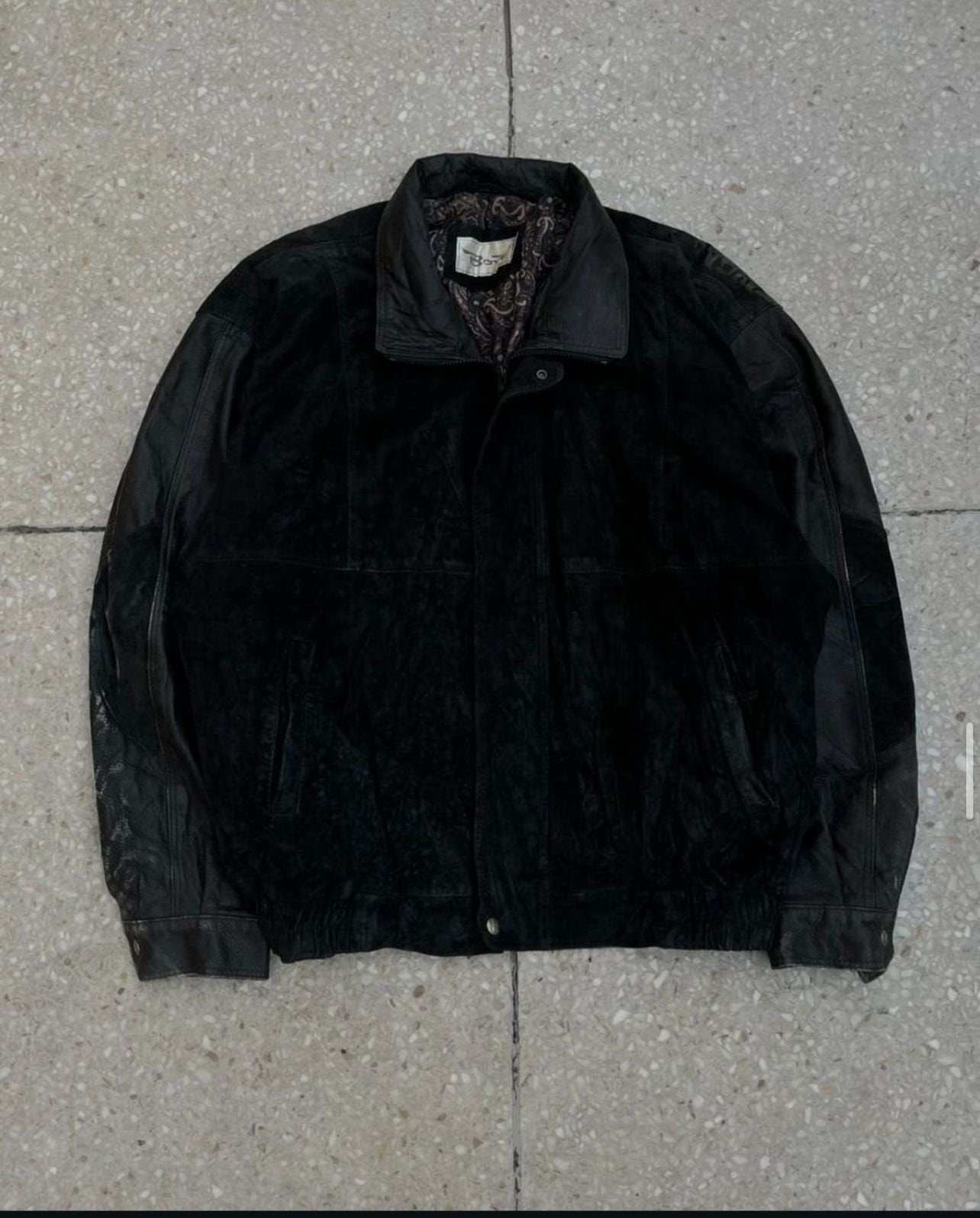 Vintage 1900S Italian Leather Suede  Jacket