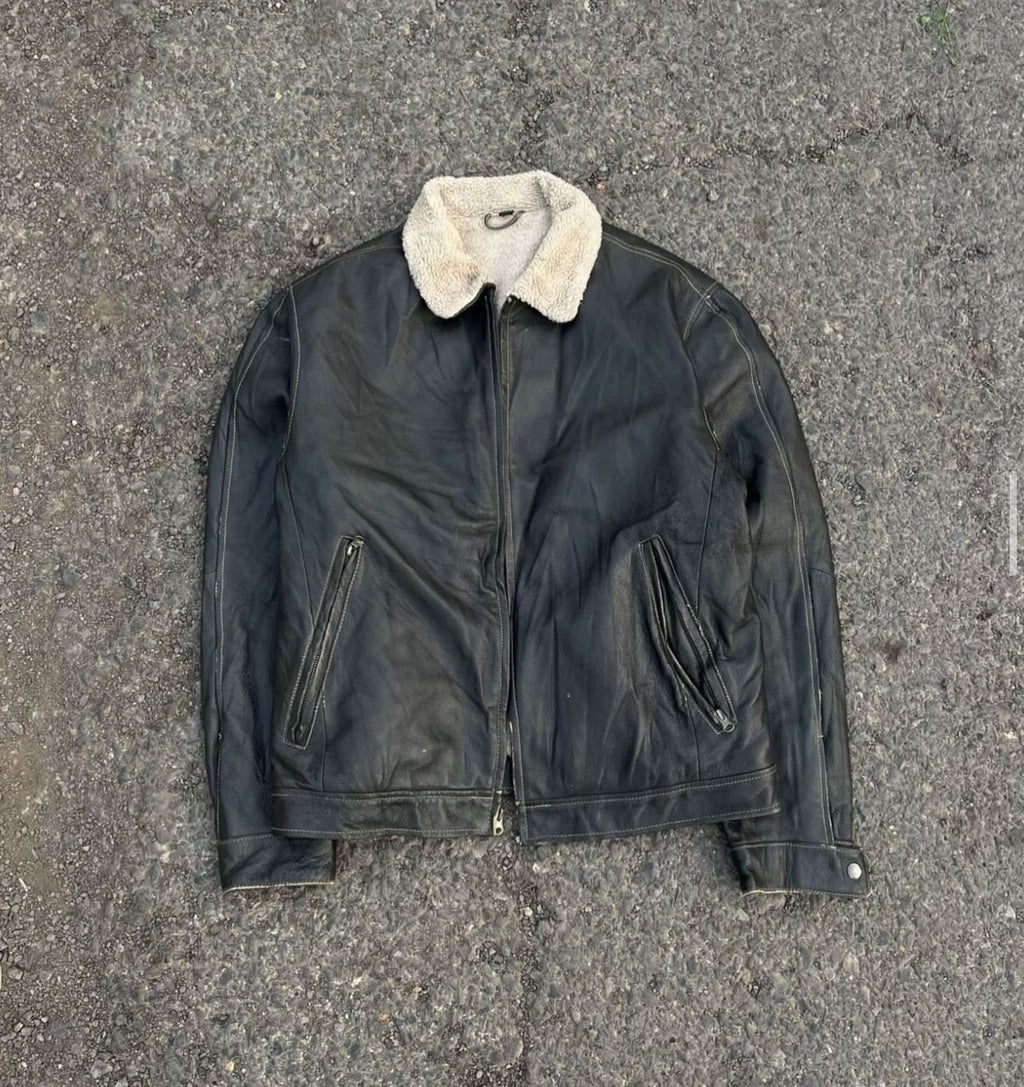 Vintage Leather Sherpa Jacket