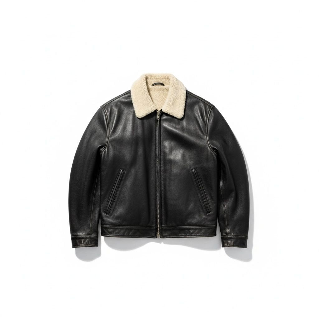 Vintage Leather Sherpa Jacket