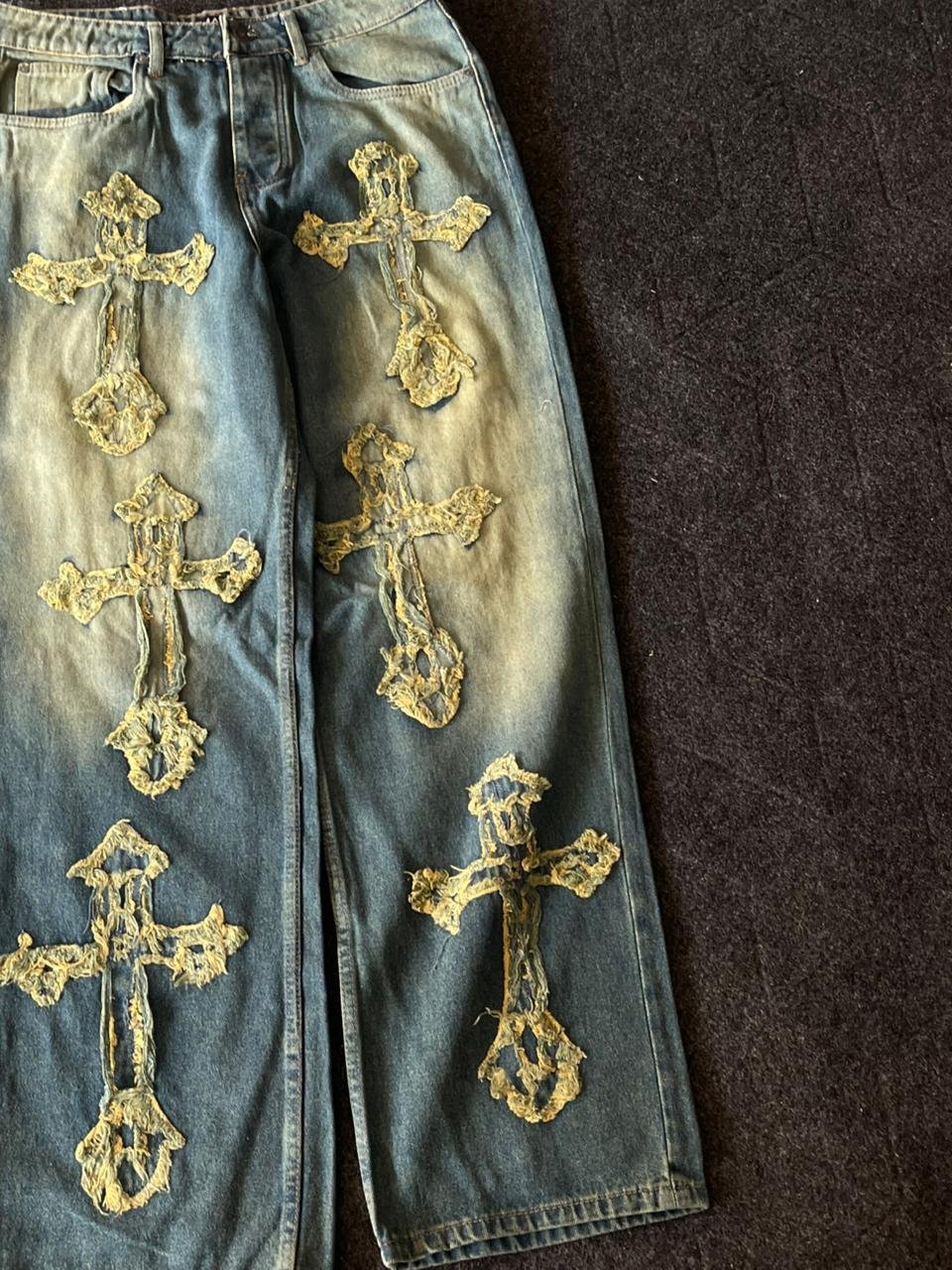 Wide Leg Baggy Vintage Washsed Bohooman Denim