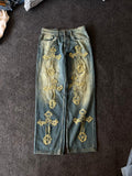 Wide Leg Baggy Vintage Washsed Bohooman Denim